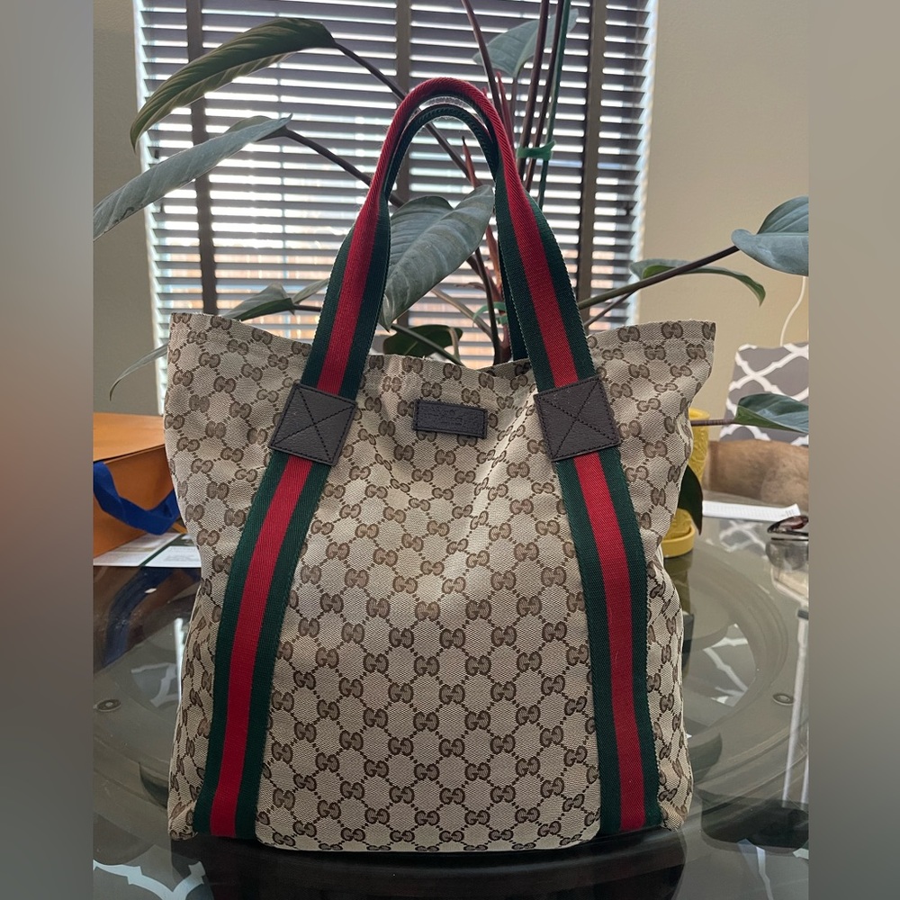 Gucci Sherry Line GG Canvas Tote